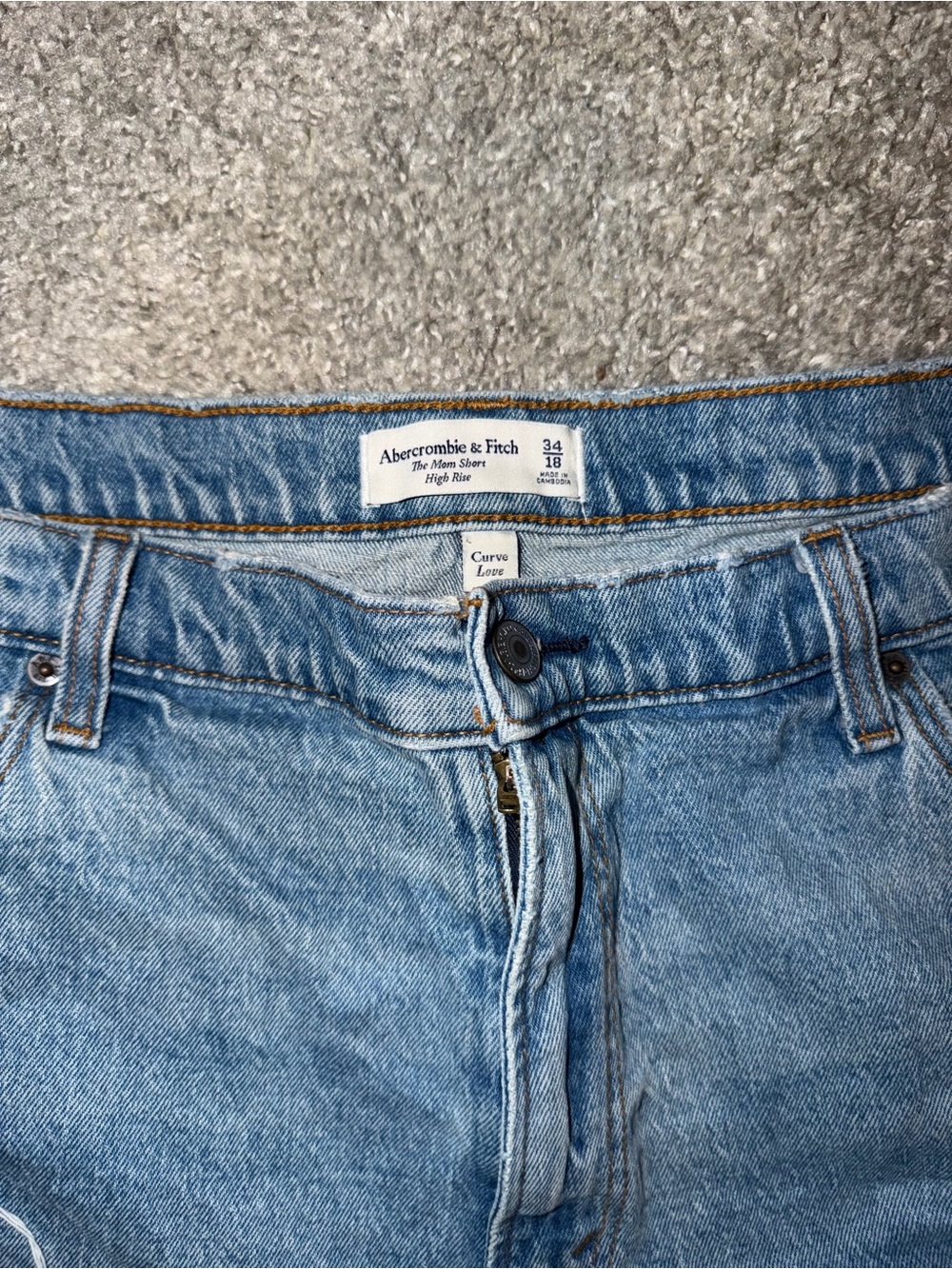 Abercrombie & Fitch Denim Jean Shorts Curve Love - Picture 2 of 3